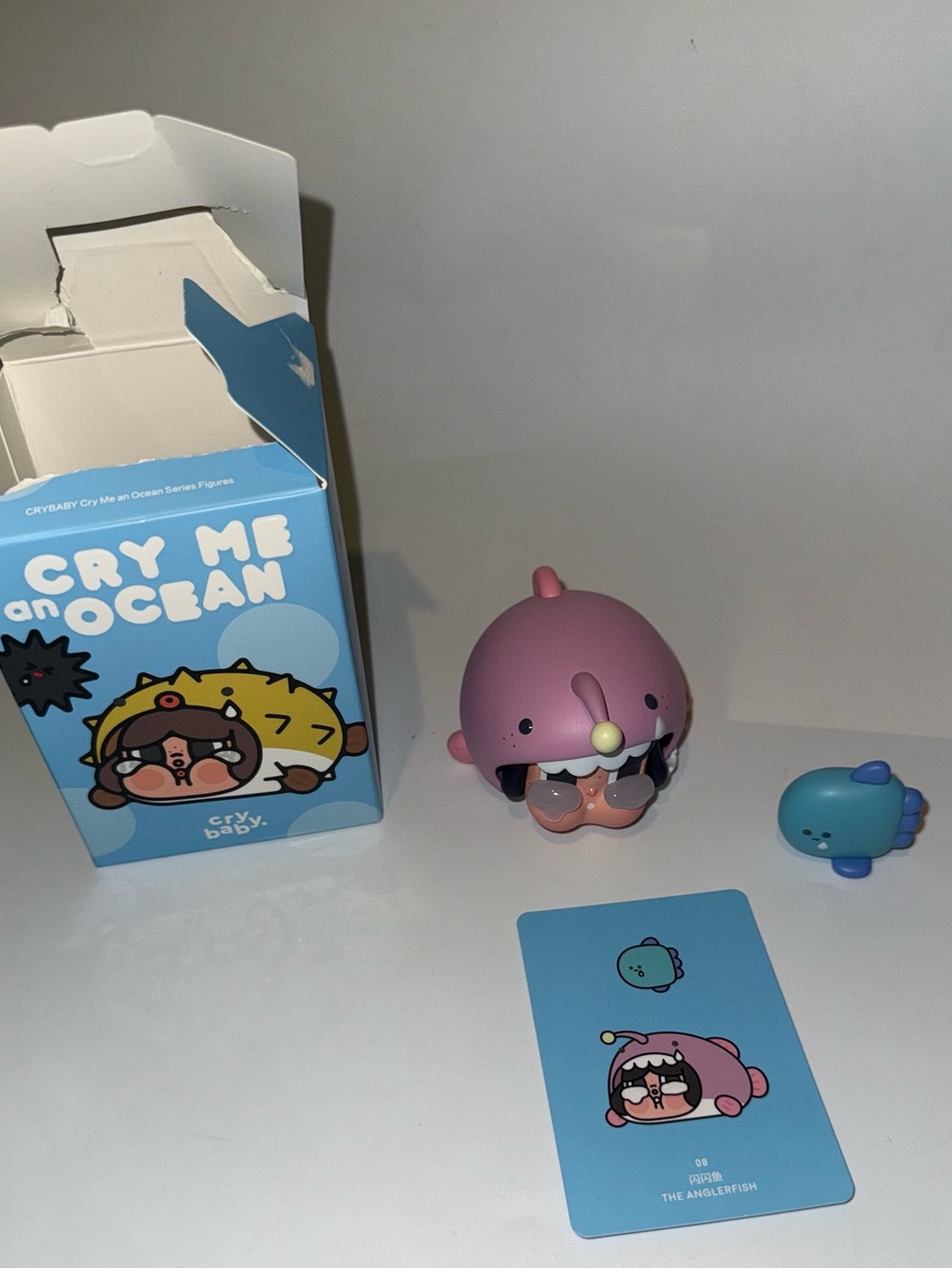 Cry Me An Ocean Pink Anglerfish Figure with Blue Companion